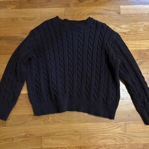Elegant Black Cable Knit Turtleneck Sweater
